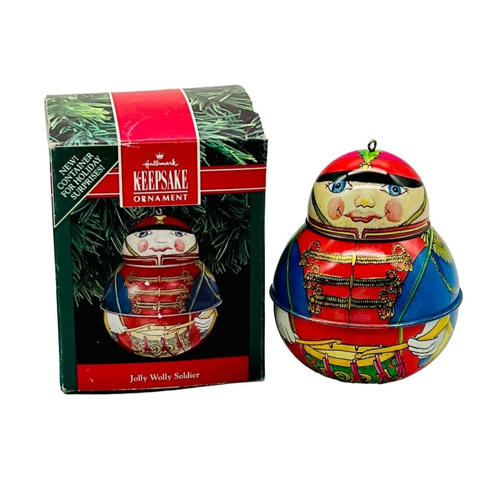 Hallmark Keepsake‎ Jolly Wolly Soldier Ornament Christmas 1991 Pressed Tin